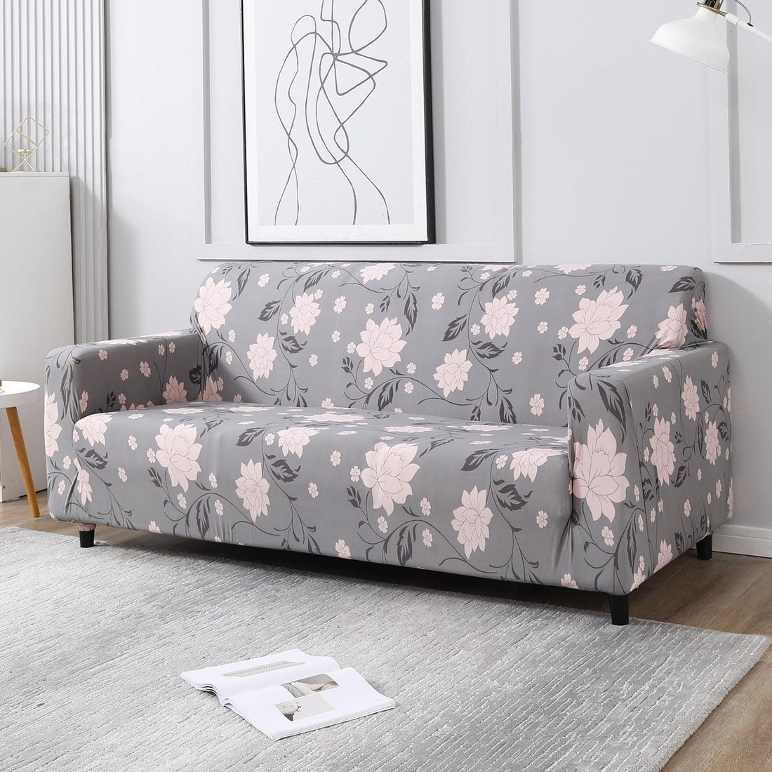 Grey Dahila elastic 3 seater sofa cover​s