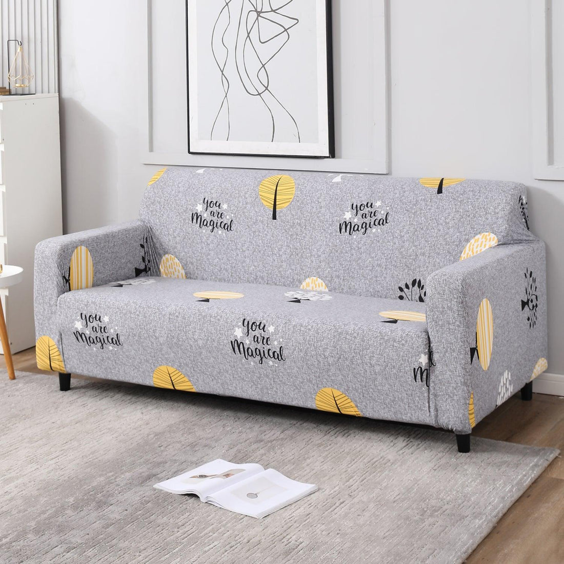 Grey Trees Printed elastic 3 seater sofa cover​s
