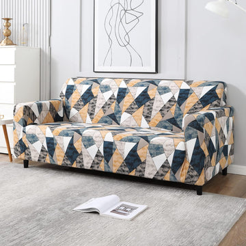 Multicolor Geometric Print elastic 3 seater sofa cover​s