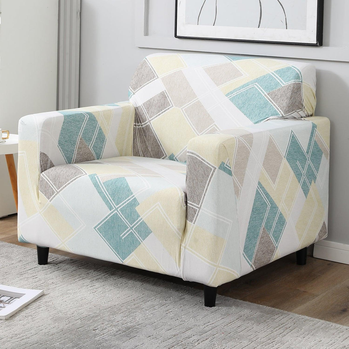 Pastel Diamond stretchable single sofa cover​