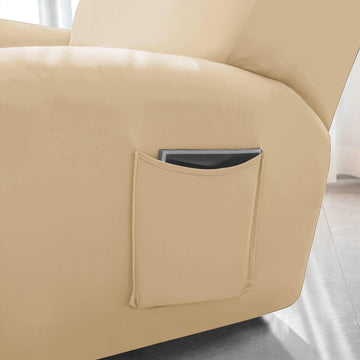 Beige Colour Elastic Recliner Sofa Covers 1, Seater Recliners