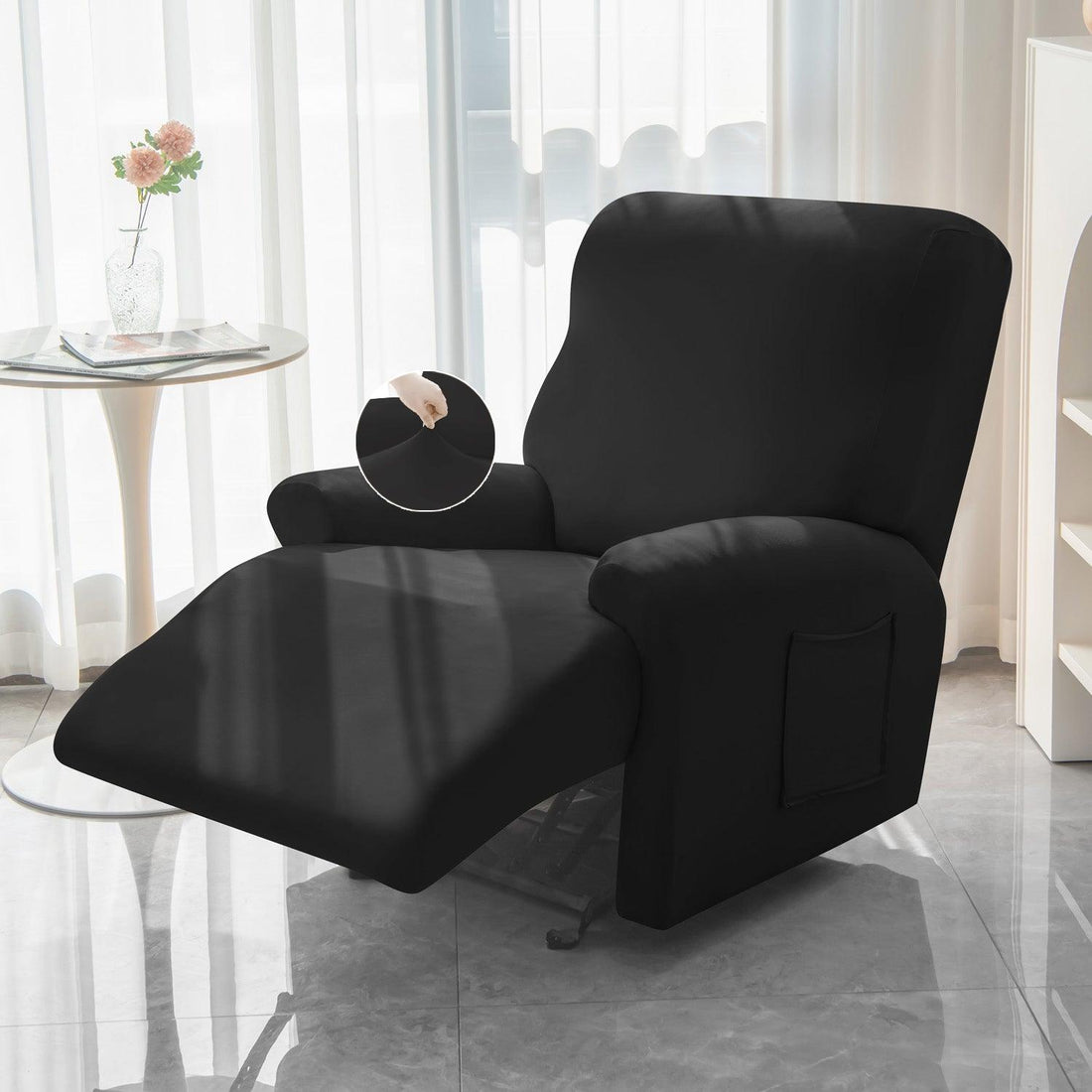 Black Colour Elastic stretchable recliner chair covers​
