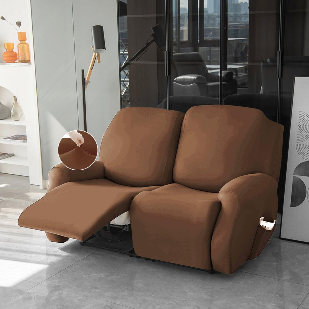 Seater Recliner Sofa Cover Stylish Brown Colour Elastic Recliner
