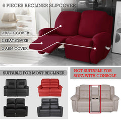 Elastic Stretchable Recliner Sofa Cover, Burgundy - HOKIPO | Har Ghar ka Humsafar