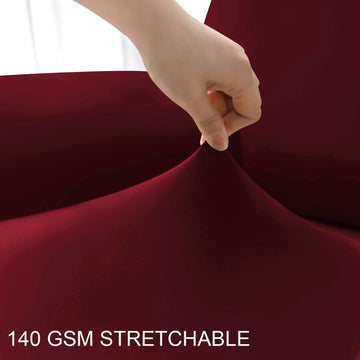 Modern Bright Burgundy Colour stretchable recliner cover
