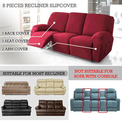 Elastic Stretchable Recliner Sofa Cover, Burgundy - HOKIPO | Har Ghar ka Humsafar