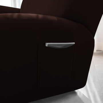 Best Coffee Colour1, 2, 3 seater elastic recliner sofa cover with pockets
