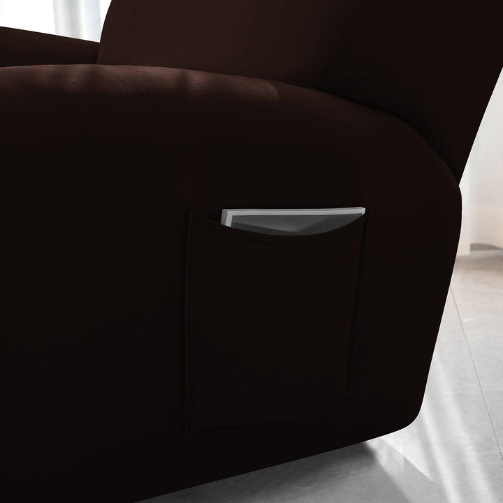 Best Coffee Colour1, 2, 3 seater elastic recliner sofa cover with pockets
