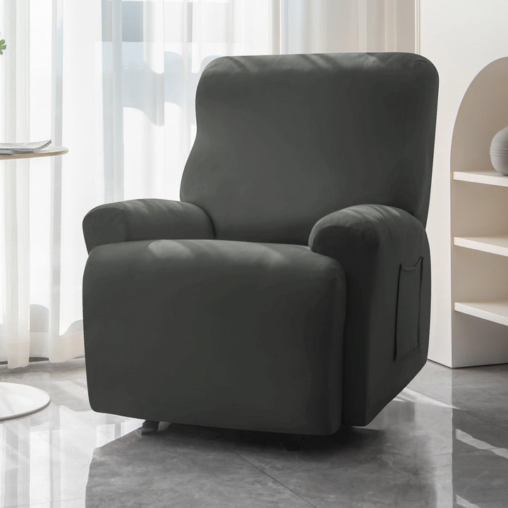 Grey Colour elastic stretchable polyester 1 seater recliner sofa cover
