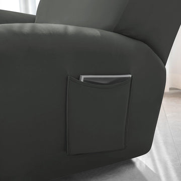 Buy Best Grey Colour1, 2, 3 seater elastic recliner sofa cover with pockets
