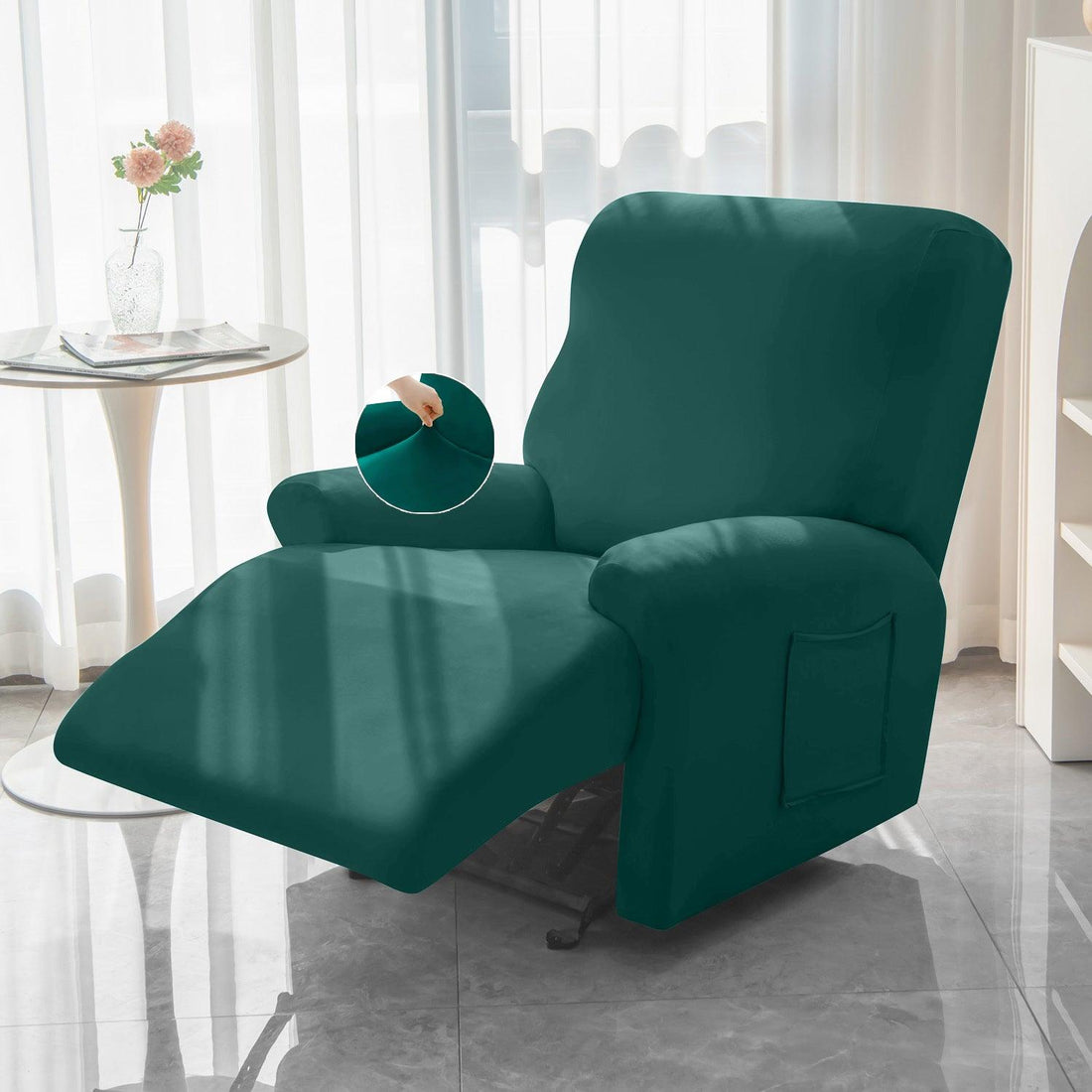 Elegant Teal Colour  Elastic stretchable recliner chair covers​
