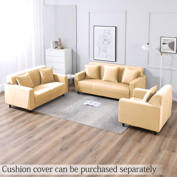 buy Plain beige elastic sofa cover for 1,2,3,4,5 & 7 seater sofa sets
