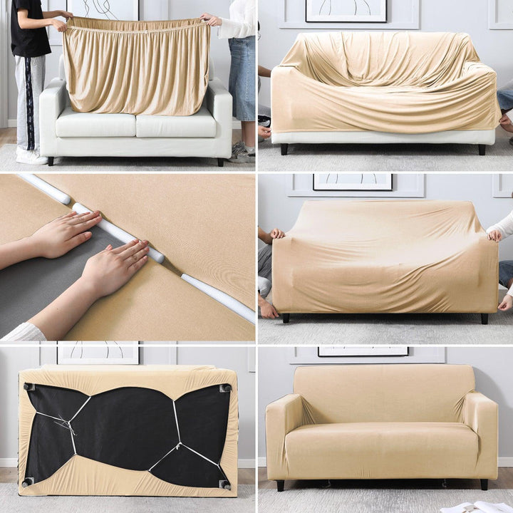 guide on how to put an stretchable sofa cover