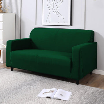 Bottle Green Colour non slip elastic 2 seater sofa cover
