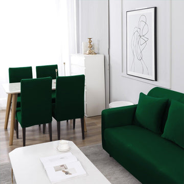 Buy Bottle Green Colour Matching elastic covers for chairs and sofas
