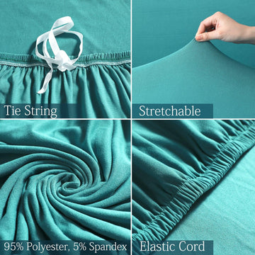 Dark Cyan colour plain sofa cover