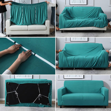 guide on how to put an elastic sofa cover