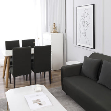 Buy Plain Dark Grey Matching elastic chair covers and elastic sofa sofas