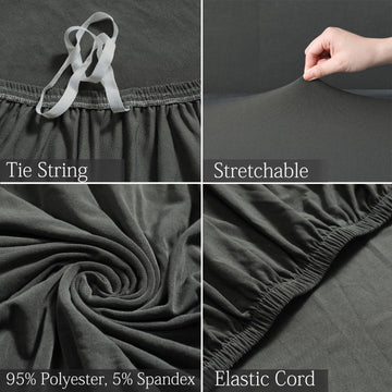 modern dark grey elastic sofa cover set