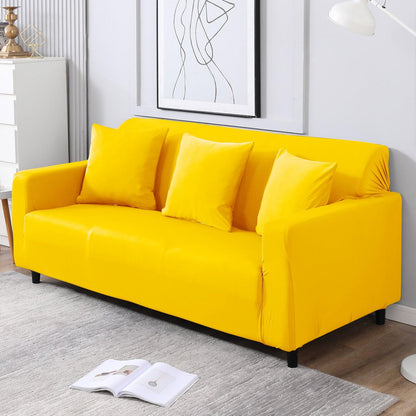 Elastic Stretchable Sofa Cover, Sunny Yellow - HOKIPO | Har Ghar ka Humsafar