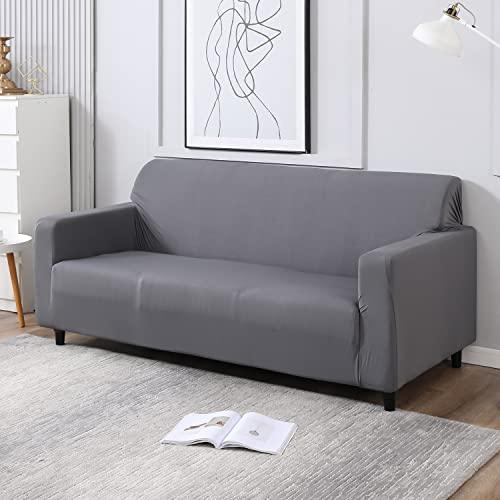 Plain Grey colour elastic 3 seater sofa cover​s
