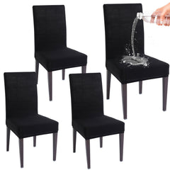 Elastic Stretchable Water Resistant Dining Chair Cover, Black - HOKIPO | Har Ghar ka Humsafar