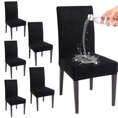 Elastic Stretchable Water Resistant Dining Chair Cover, Black - HOKIPO | Har Ghar ka Humsafar