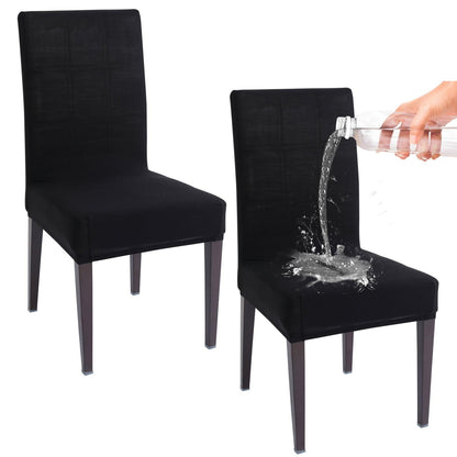 Elastic Stretchable Water Resistant Dining Chair Cover, Black - HOKIPO | Har Ghar ka Humsafar