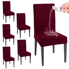 Elastic Stretchable Water Resistant Dining Chair Cover, Burgundy - HOKIPO | Har Ghar ka Humsafar