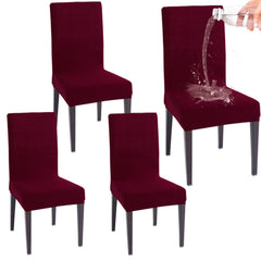 Elastic Stretchable Water Resistant Dining Chair Cover, Burgundy - HOKIPO | Har Ghar ka Humsafar