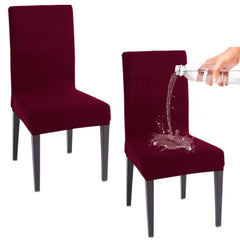 Elastic Stretchable Water Resistant Dining Chair Cover, Burgundy - HOKIPO | Har Ghar ka Humsafar