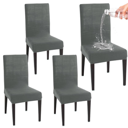 Elastic Stretchable Water Resistant Dining Chair Cover, Dark Grey - HOKIPO | Har Ghar ka Humsafar