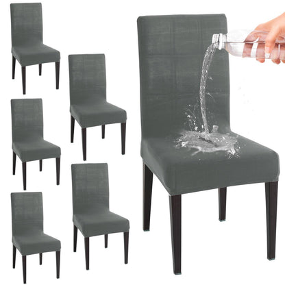 Elastic Stretchable Water Resistant Dining Chair Cover, Dark Grey - HOKIPO | Har Ghar ka Humsafar