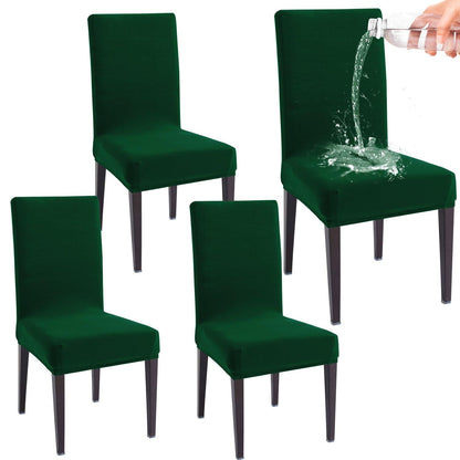 Elastic Stretchable Water Resistant Dining Chair Cover, Hunter Green - HOKIPO | Har Ghar ka Humsafar