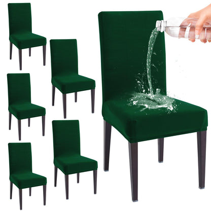 Elastic Stretchable Water Resistant Dining Chair Cover, Hunter Green - HOKIPO | Har Ghar ka Humsafar