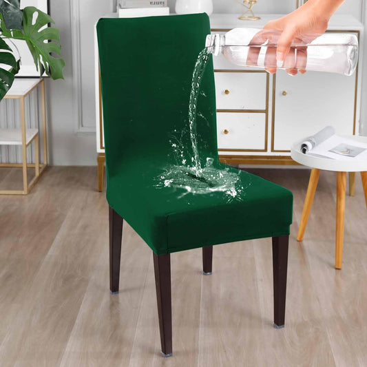 Elastic Stretchable Water Resistant Dining Chair Cover, Hunter Green - HOKIPO | Har Ghar ka Humsafar