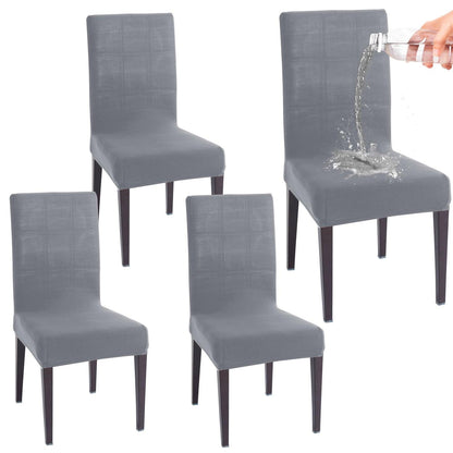 Elastic Stretchable Water Resistant Dining Chair Cover, Light Grey - HOKIPO | Har Ghar ka Humsafar