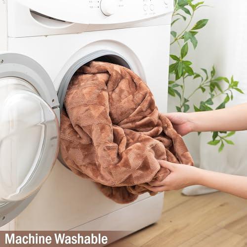 Buy Machine Washable Brown Colour Blanket | HOKIPO