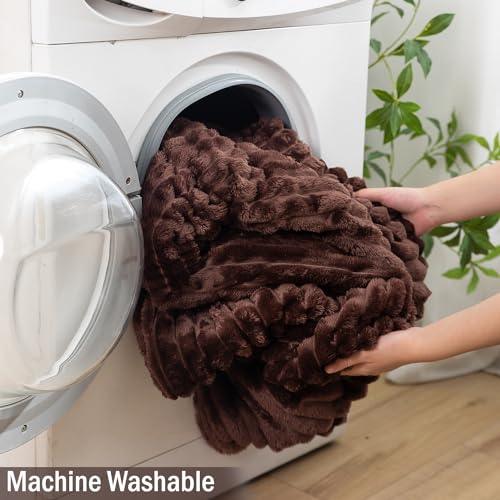 Buy Brown Striped Blanket | Machine Washable | HOKIPO