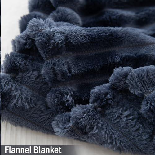 Soft and warm Dark Grey Striped Blankets Online | HOKIPO
