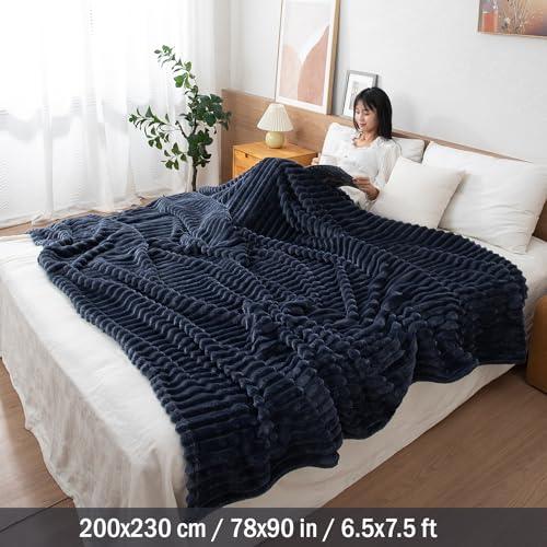 Buy Dark Grey Colour Double Bed Luxury Blanket | HOKIPO