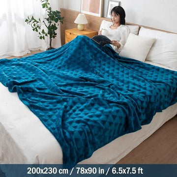 Teal Colour Fleece AC Blanket Double Bed HOKIPO – HOKIPO Har