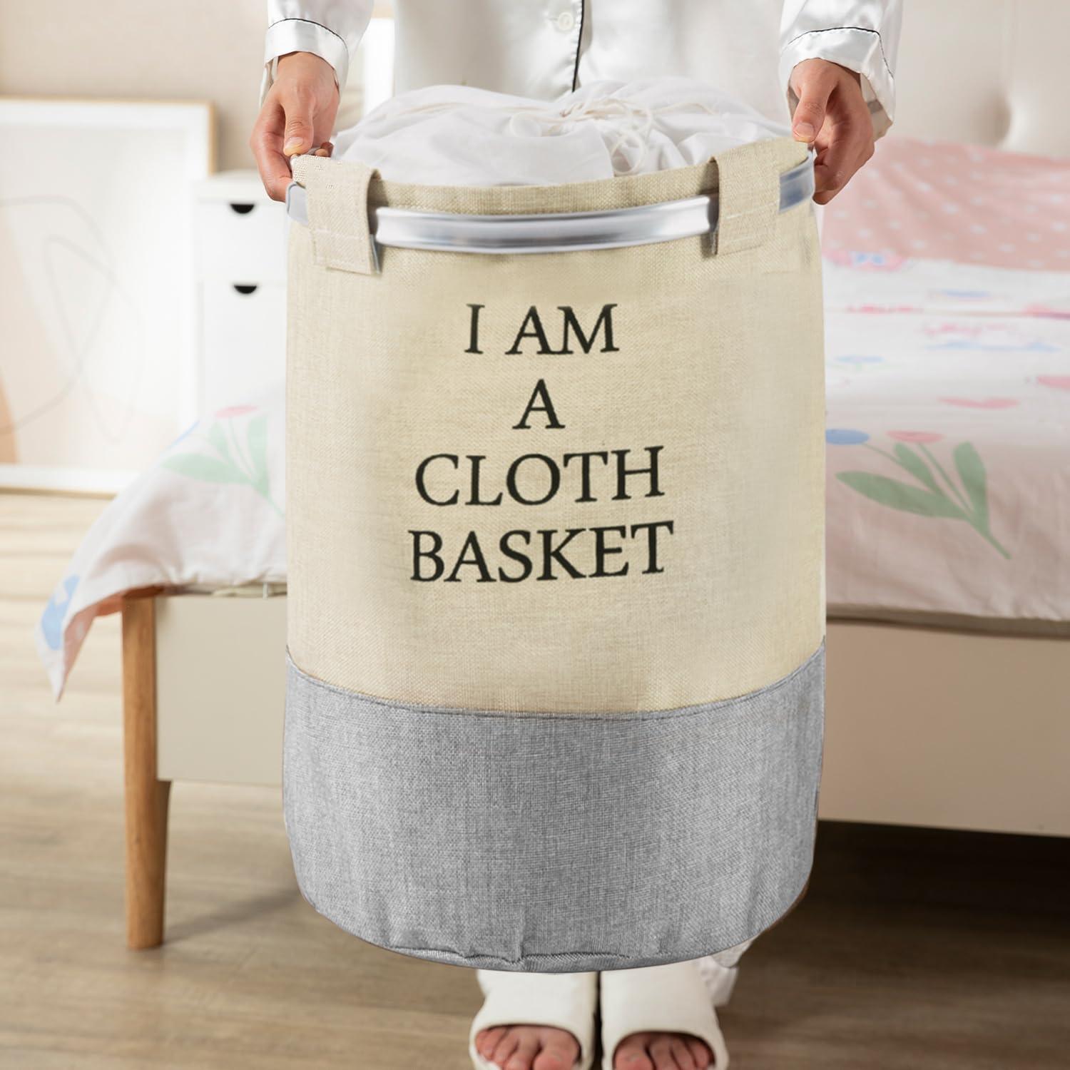 Foldable Laundry Hamper Basket Bag with Drawstring Closure - HOKIPO | Har Ghar ka Humsafar