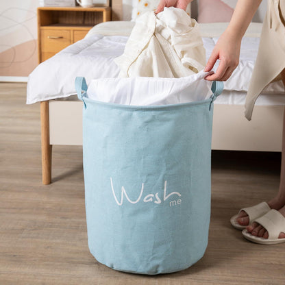 Grayish Blue Foldable Laundry Bag with Cover - HOKIPO | Har Ghar ka Humsafar