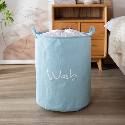 Grayish Blue Foldable Laundry Bag with Cover - HOKIPO | Har Ghar ka Humsafar