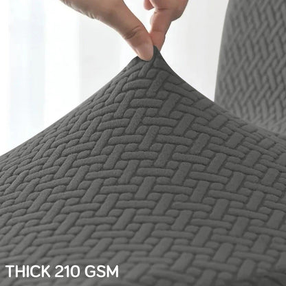 Grey Stretchable Jacquard Recliner Sofa Cover | Elastic & Anti - Slip - HOKIPO | Har Ghar ka Humsafar