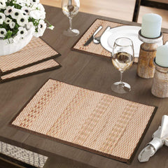 Heat Resistant Bamboo Dinner Mats, Beige - HOKIPO | Har Ghar ka Humsafar