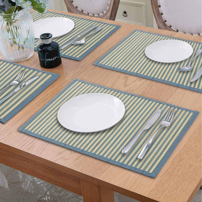 Heat Resistant Bamboo Dinner Mats, Blue - HOKIPO | Har Ghar ka Humsafar