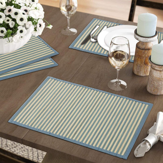 Heat Resistant Bamboo Dinner Mats, Blue - HOKIPO | Har Ghar ka Humsafar