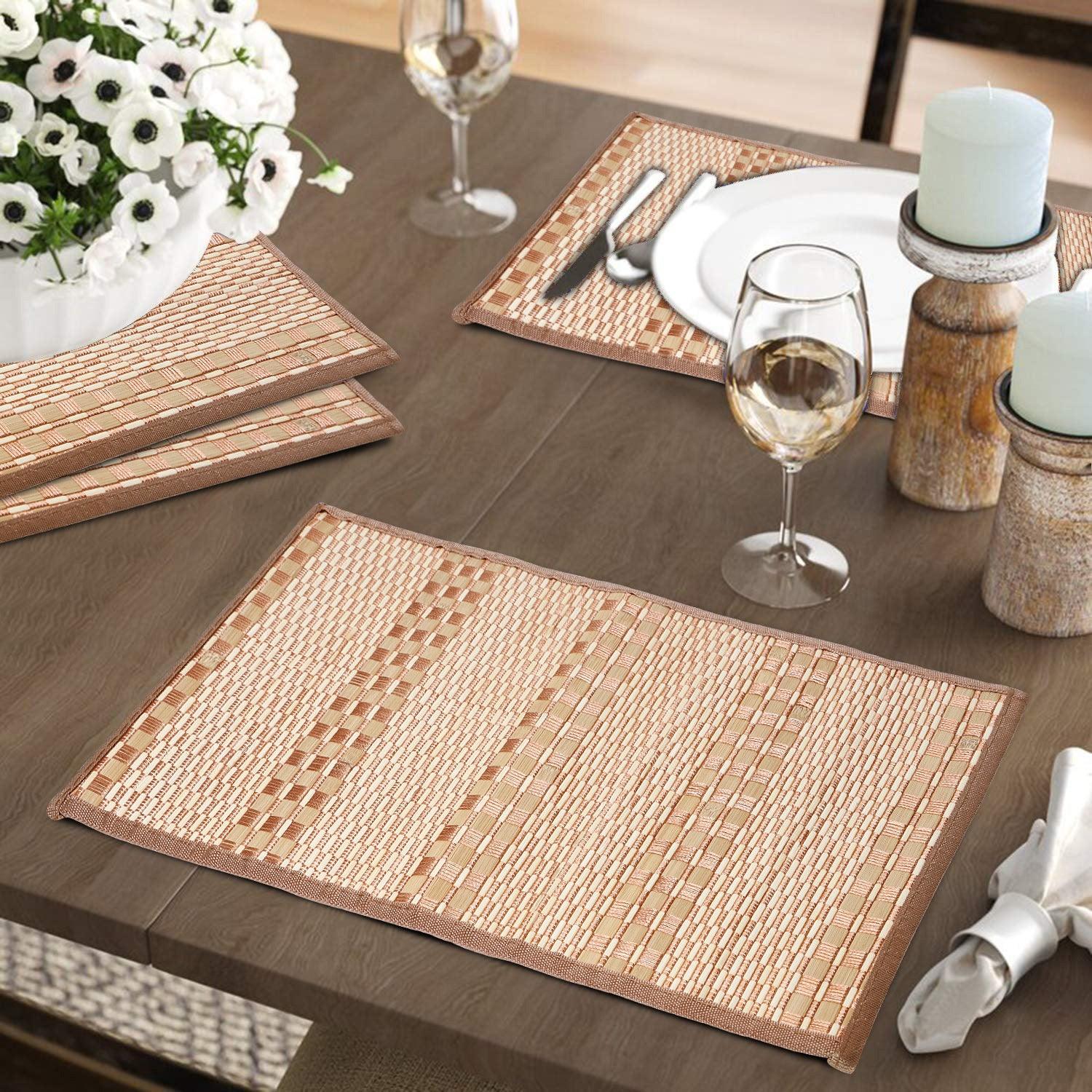 Heat Resistant Bamboo Dinner Mats, Burnt Orange - HOKIPO | Har Ghar ka Humsafar